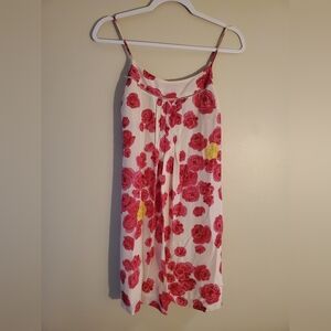 Moulinette Soeurs White Mini Dress with Pink Flowers Size 0